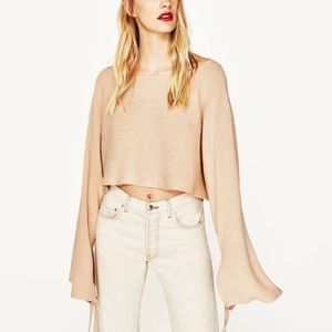 Zara Tied Ribbon Sleeve Sweater